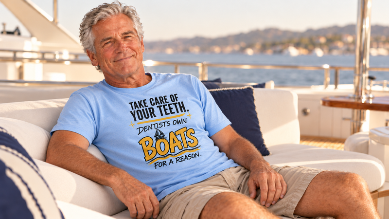 Dentists own boats tee on a yacht