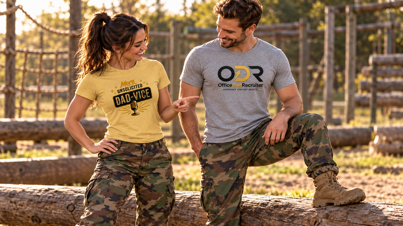 MUD and ODR tees on an obstacle course