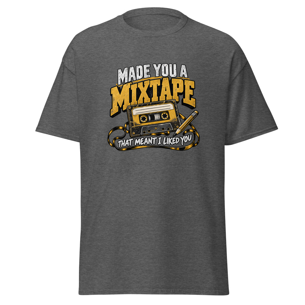 Mixtape cassette tee in Dark Heather