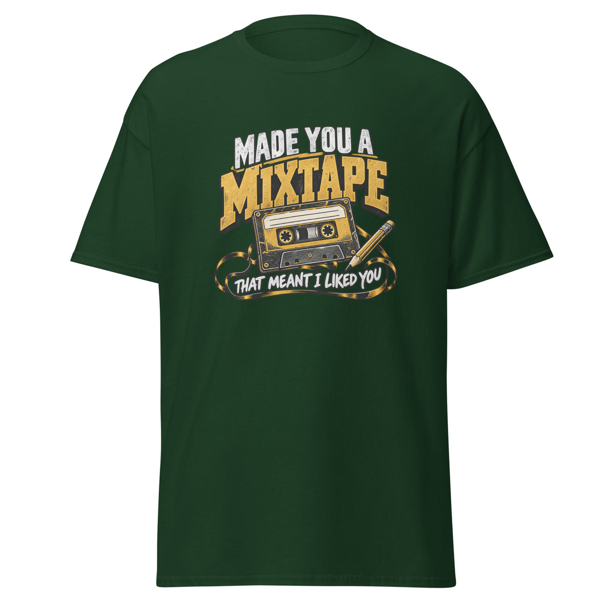 Mixtape cassette tee in Forest Green