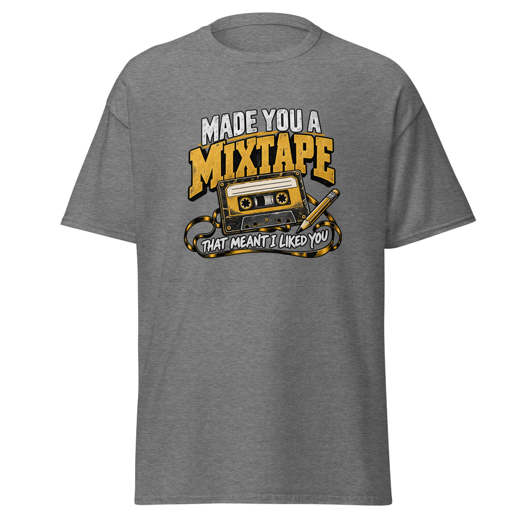Mixtape cassette tee in Graphite Heather