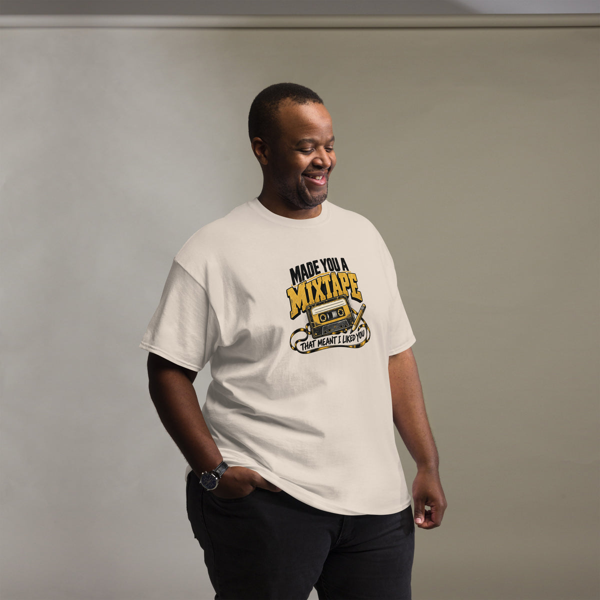 Mixtape cassette tee in Natural