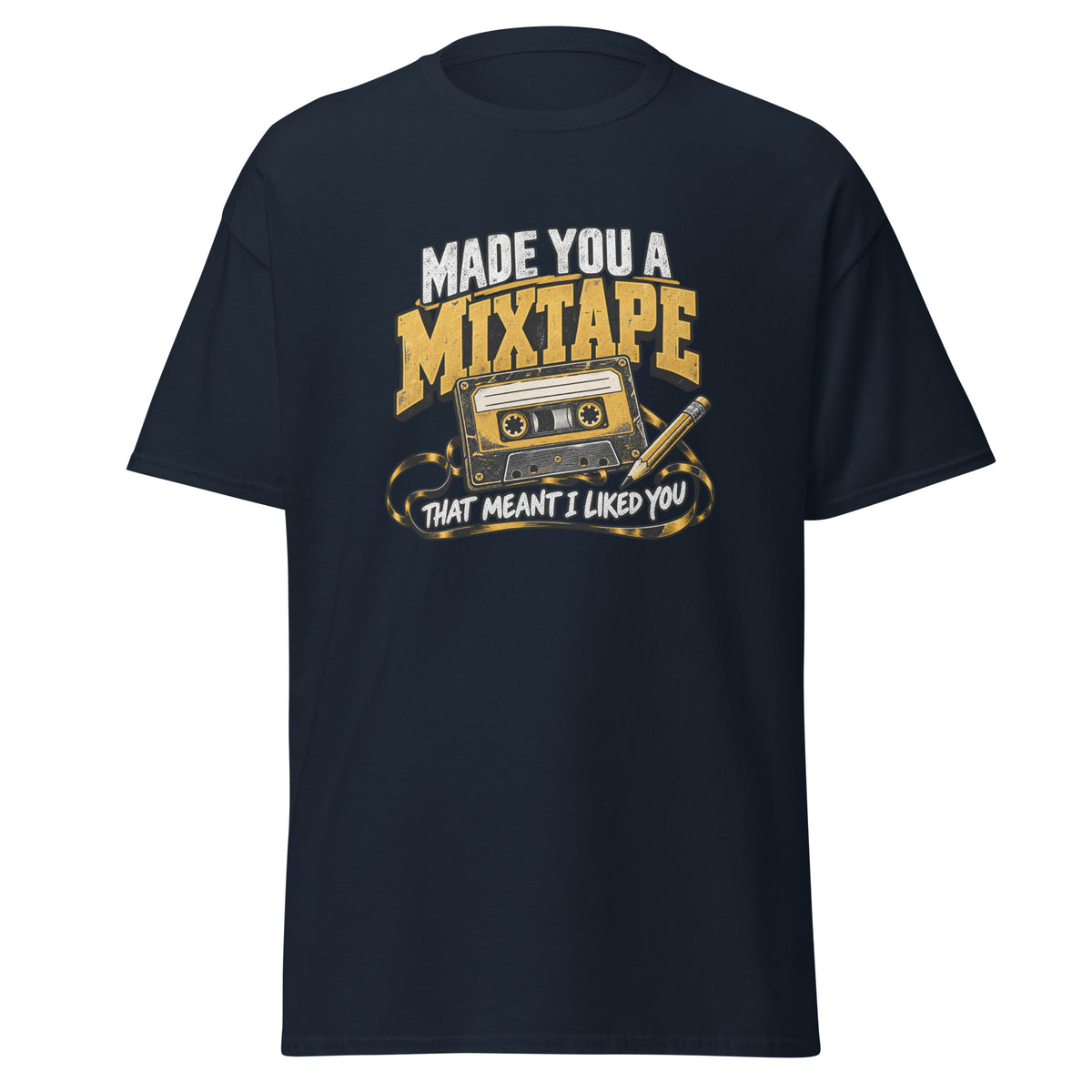 Mixtape cassette tee in Navy