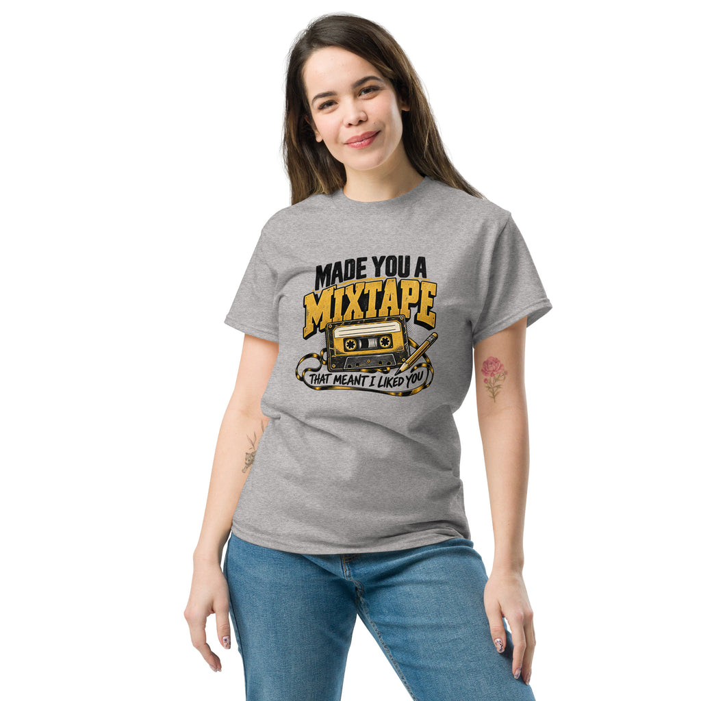 Mixtape cassette tee in Sport Grey