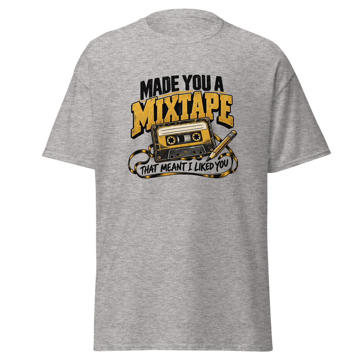 Mixtape cassette tee in Sport Grey